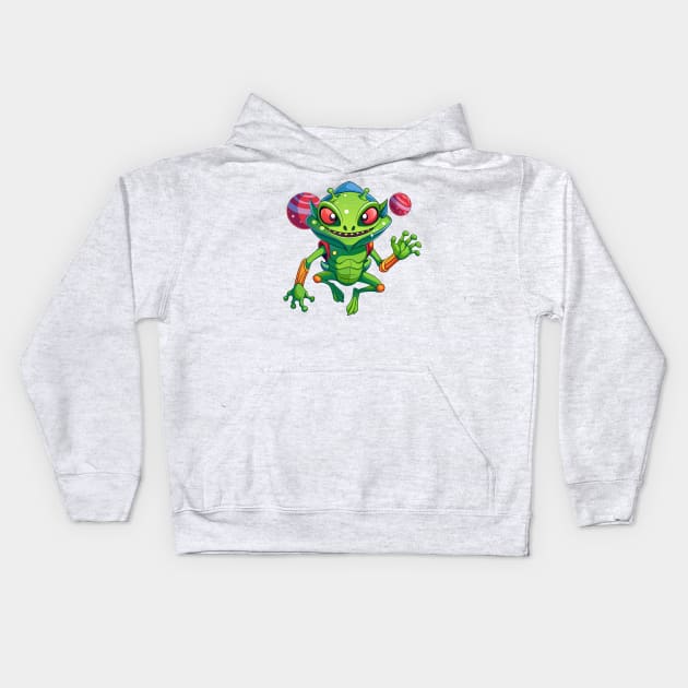 aliens say hello Kids Hoodie by Shapwac12